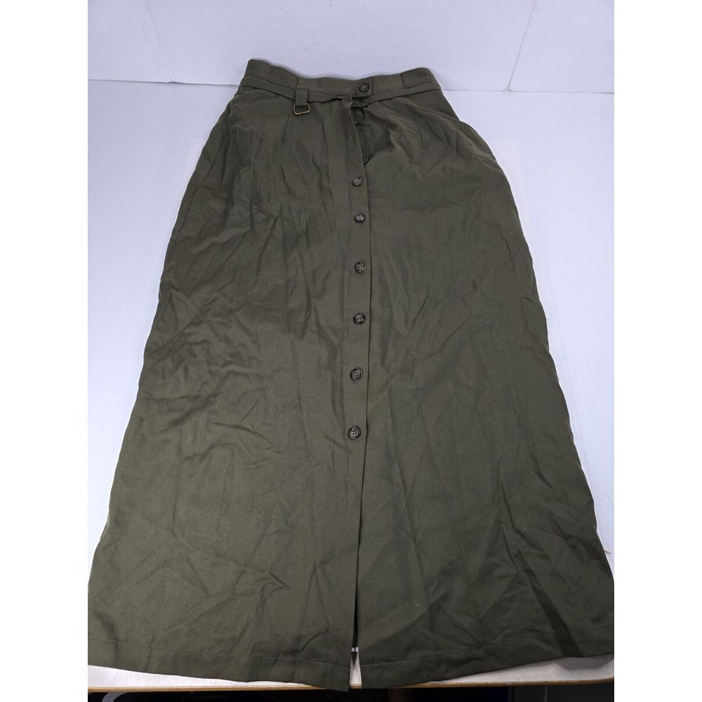 Vtg Green‎ Travel Smith Button Skirt Dress Womens Size L Large Boho Military USA